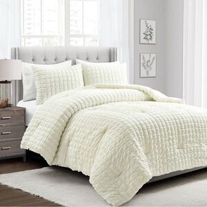 Crinkle Textured Dobby Comforter Set Full/Queen